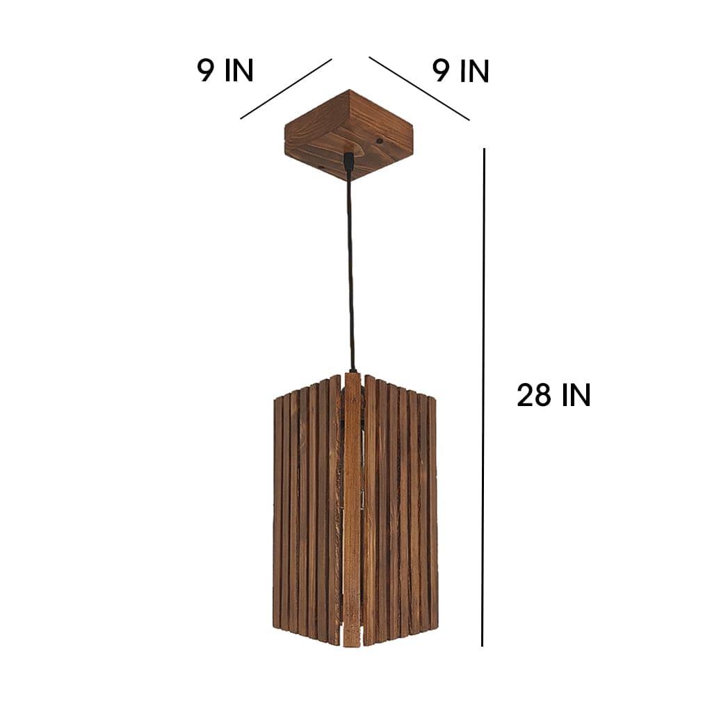 Trika Brown Wooden Single Hanging Lamp - Ouch Cart