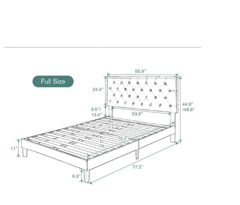 Ammerman Tufted Low Profile Platform Bed - Ouch Cart