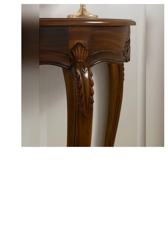 Console Table Arlette Half Moon Italian Baroque Style (Walnut Finish) - Ouch Cart