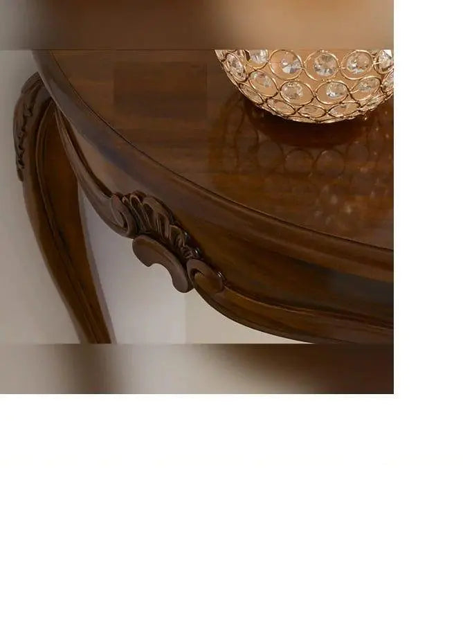 Console Table Arlette Half Moon Italian Baroque Style (Walnut Finish) - Ouch Cart