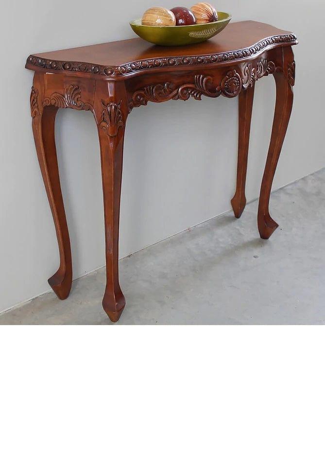Wooden Hand Carved Beautiful Design Decor Royal Console Table (Teak Wood) - Ouch Cart