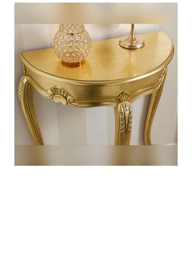 Console Table Arlette Half Moon French Baroque Style (Golden Leaf) - Ouch Cart