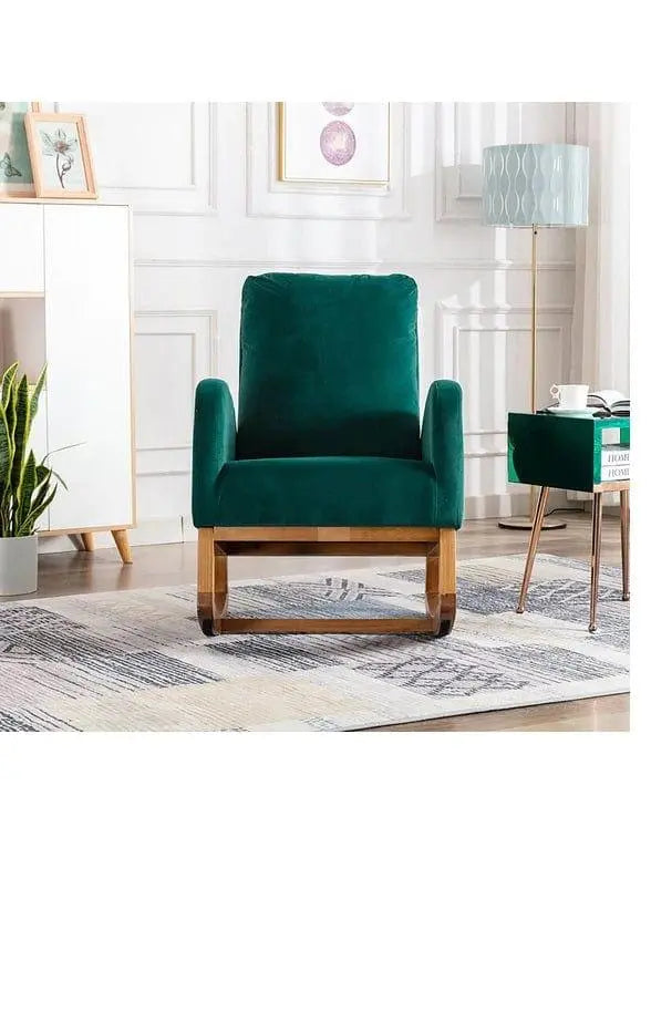 Wooden Glider Rocking Chair (Green) - Ouch Cart