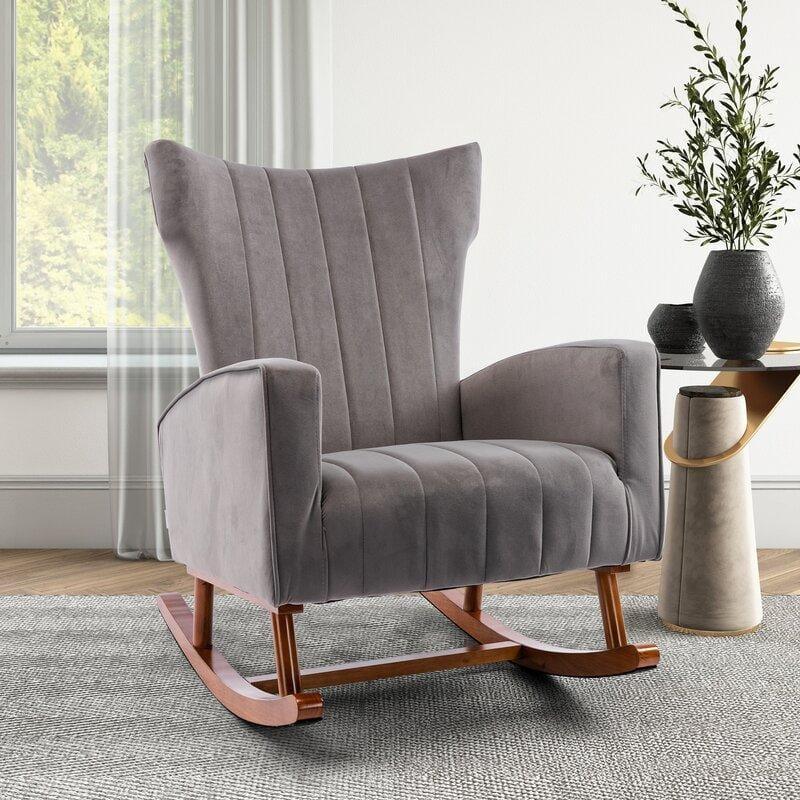Velvet Rocking Chair for living Room ,Bed Room - Ouch Cart