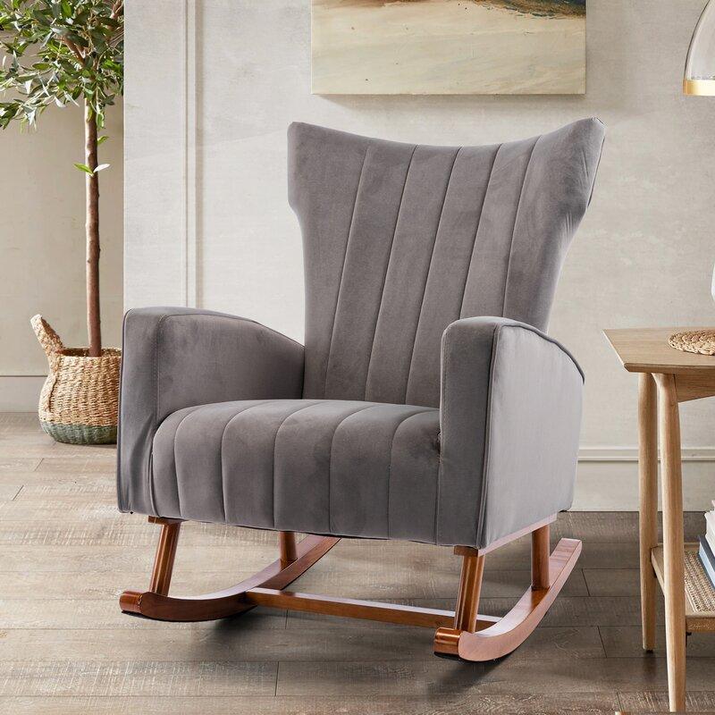Velvet Rocking Chair for living Room ,Bed Room - Ouch Cart