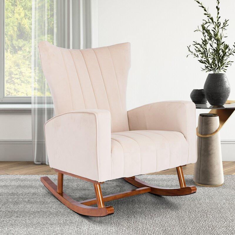 Velvet Rocking Chair for living Room ,Bed Room - Ouch Cart