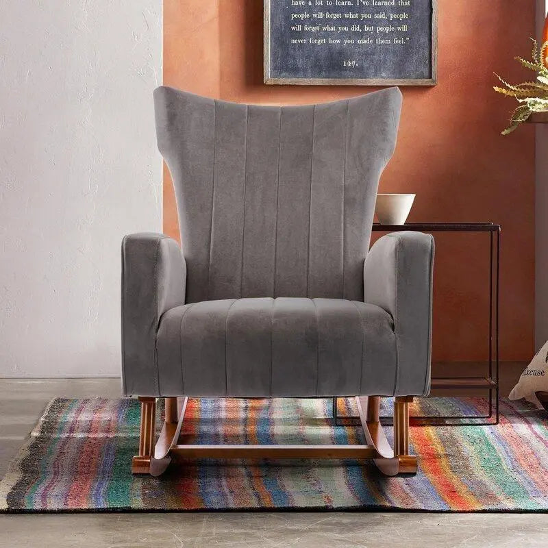 Velvet Rocking Chair for living Room ,Bed Room - Ouch Cart