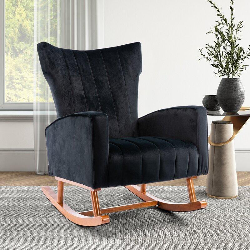 Velvet Rocking Chair for living Room ,Bed Room - Ouch Cart