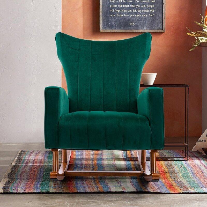 Velvet Rocking Chair for living Room ,Bed Room - Ouch Cart