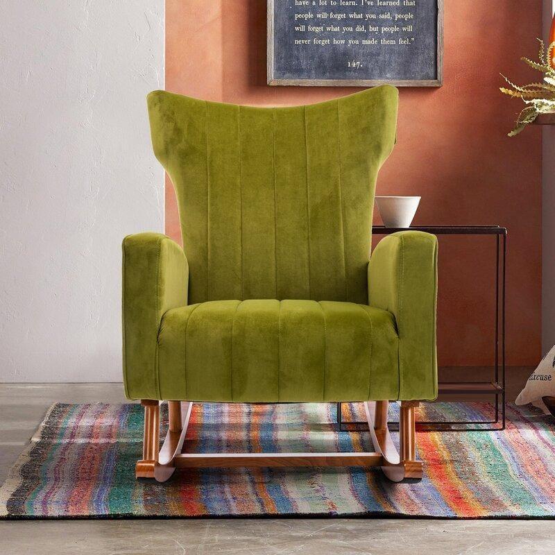 Velvet Rocking Chair for living Room ,Bed Room - Ouch Cart