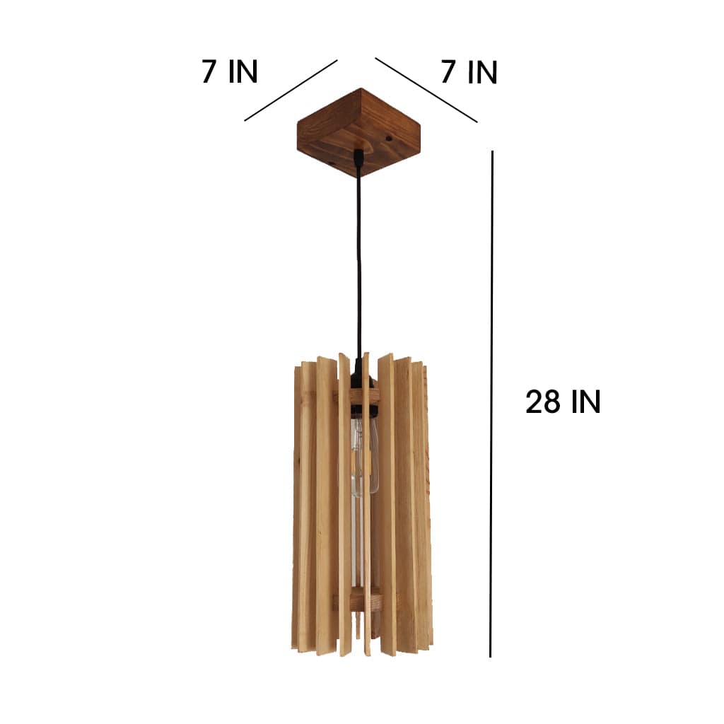 Ventus Beige Wooden Single Hanging Lamp (BULB NOT INCLUDED)