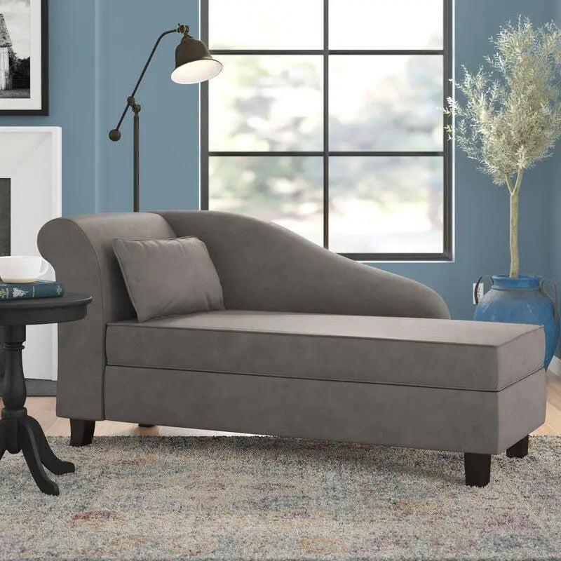 One Left-Arm Chaise Recessed Arms Chaise Lounge with Storage - Ouch Cart