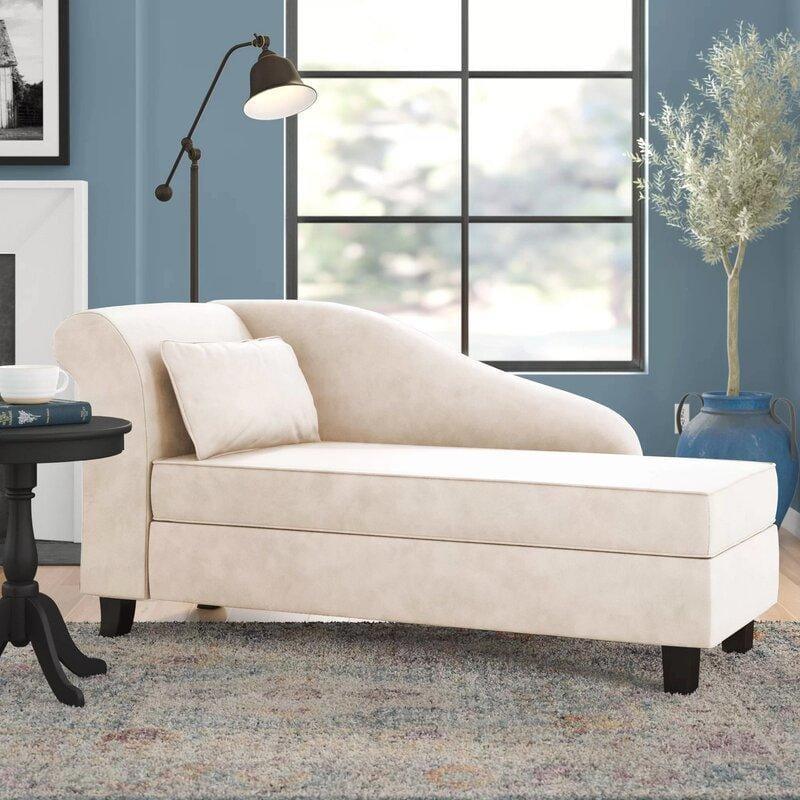One Left-Arm Chaise Recessed Arms Chaise Lounge with Storage - Ouch Cart