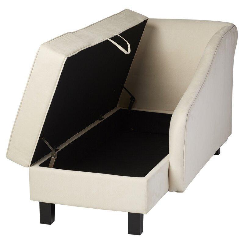 One Left-Arm Chaise Recessed Arms Chaise Lounge with Storage - Ouch Cart