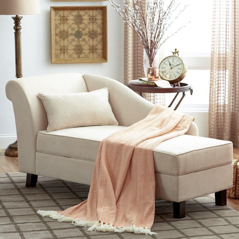 One Left-Arm Chaise Recessed Arms Chaise Lounge with Storage - Ouch Cart