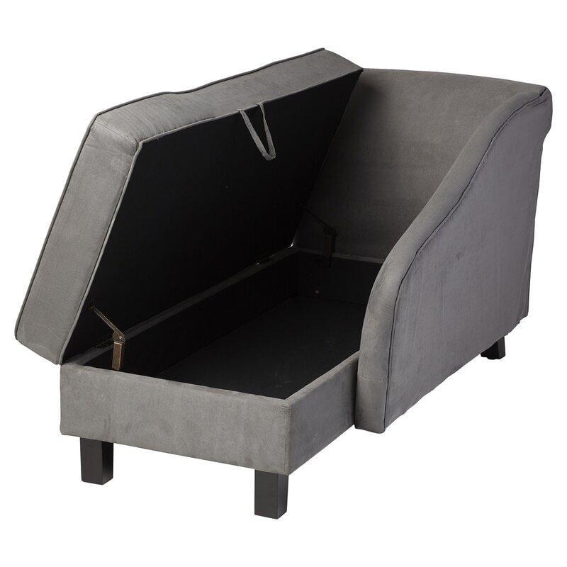 One Left-Arm Chaise Recessed Arms Chaise Lounge with Storage - Ouch Cart