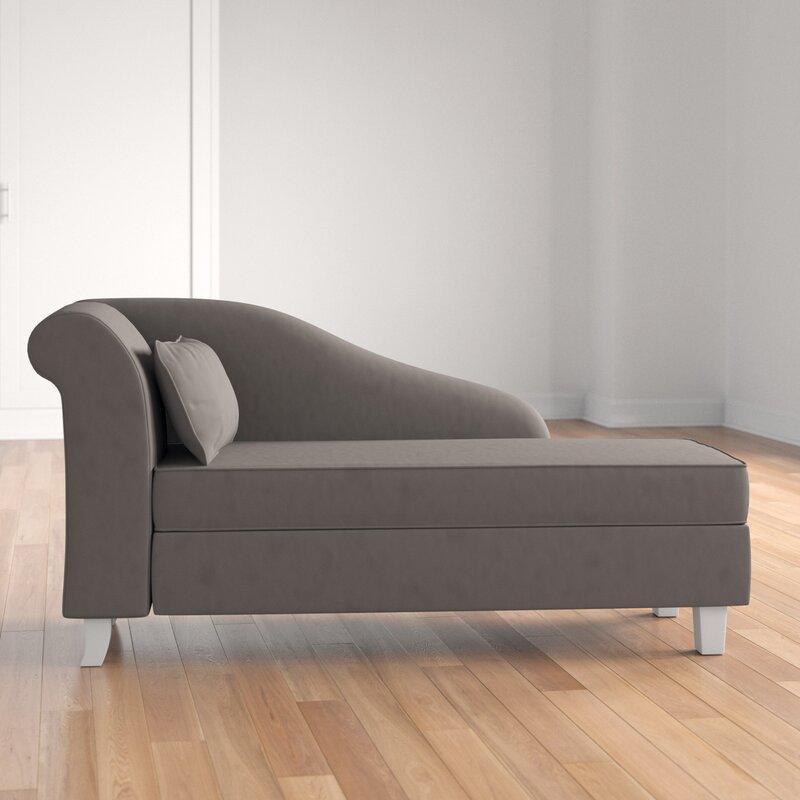 One Left-Arm Chaise Recessed Arms Chaise Lounge with Storage - Ouch Cart