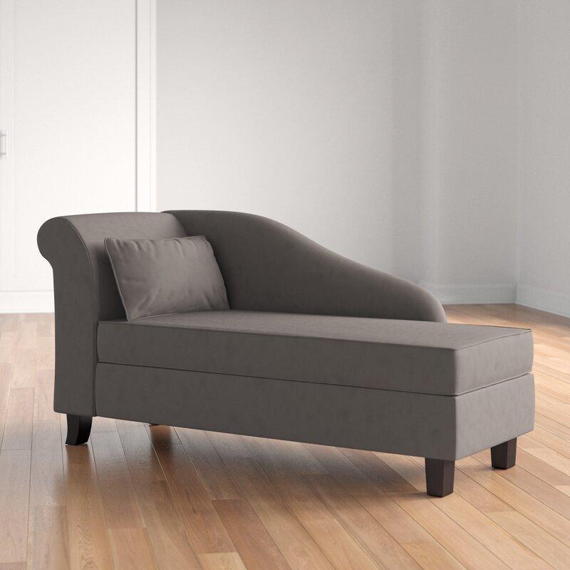 One Left-Arm Chaise Recessed Arms Chaise Lounge with Storage - Ouch Cart