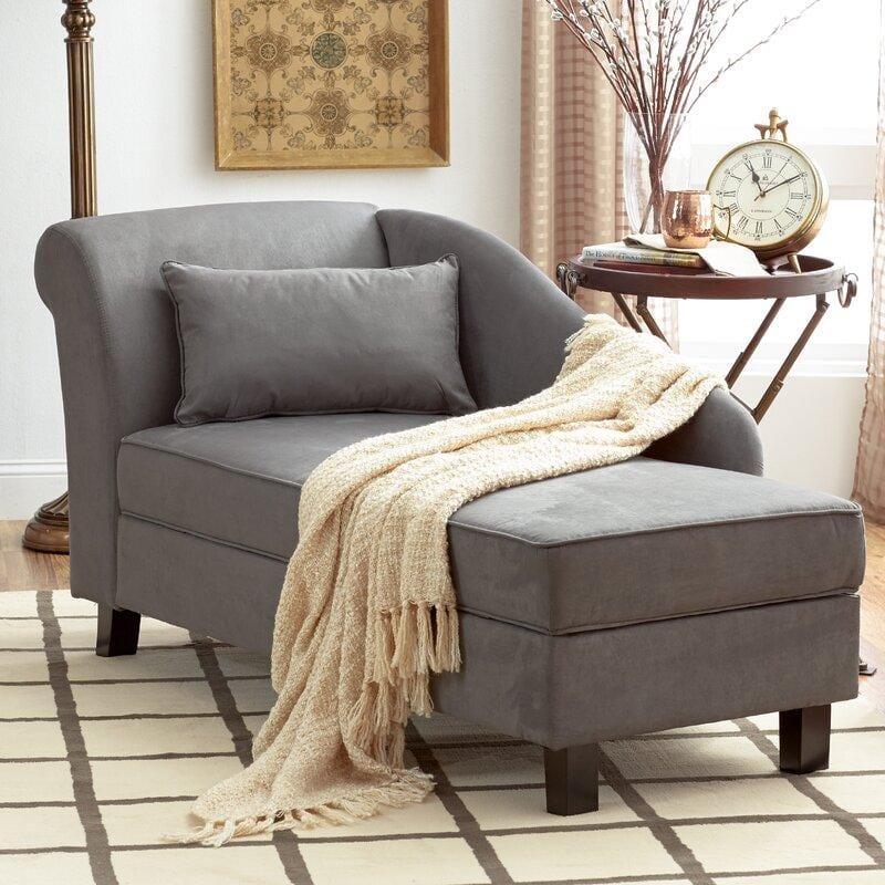 One Left-Arm Chaise Recessed Arms Chaise Lounge with Storage - Ouch Cart