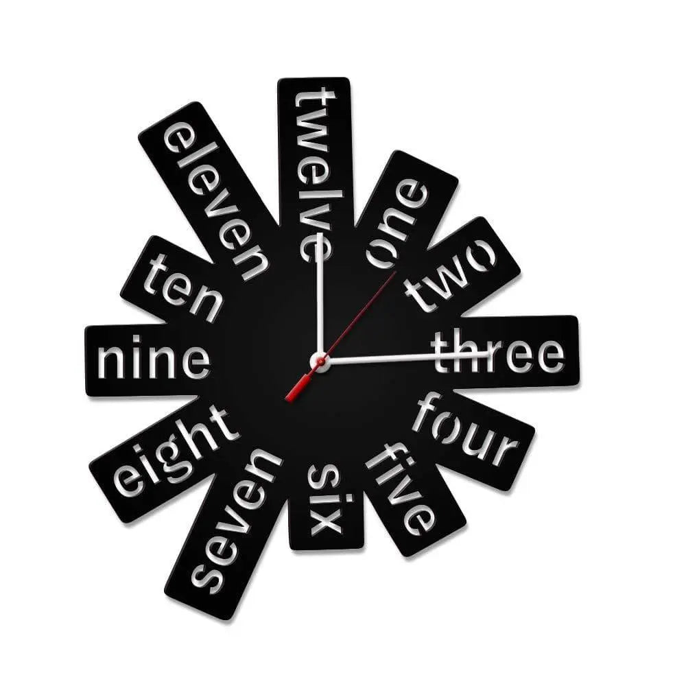 Fancy Wooden Numbers Shape Wall Clock - Ouch Cart