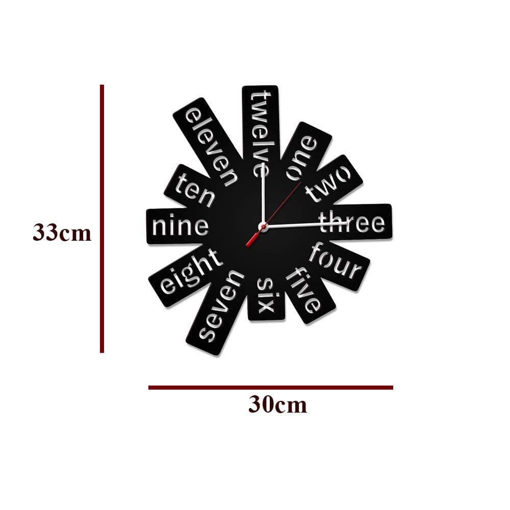 Fancy Wooden Numbers Shape Wall Clock - Ouch Cart