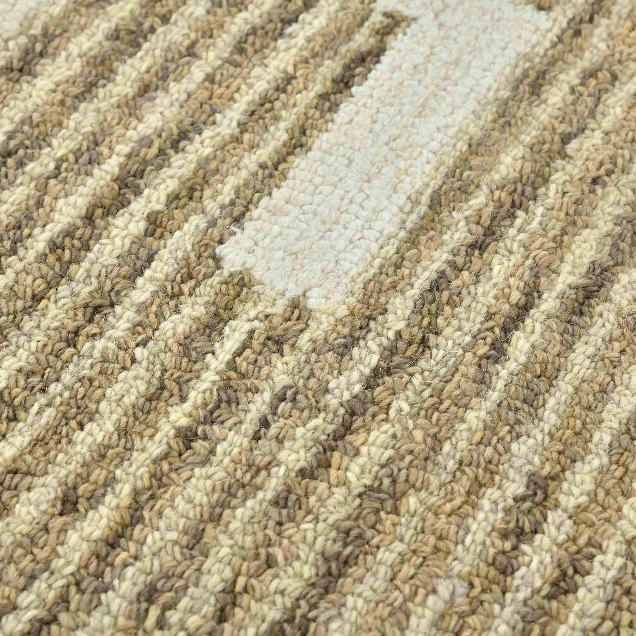 Beige Wool Chicago 8x10 Feet Hand-Tufted Carpet Rug - Ouch Cart