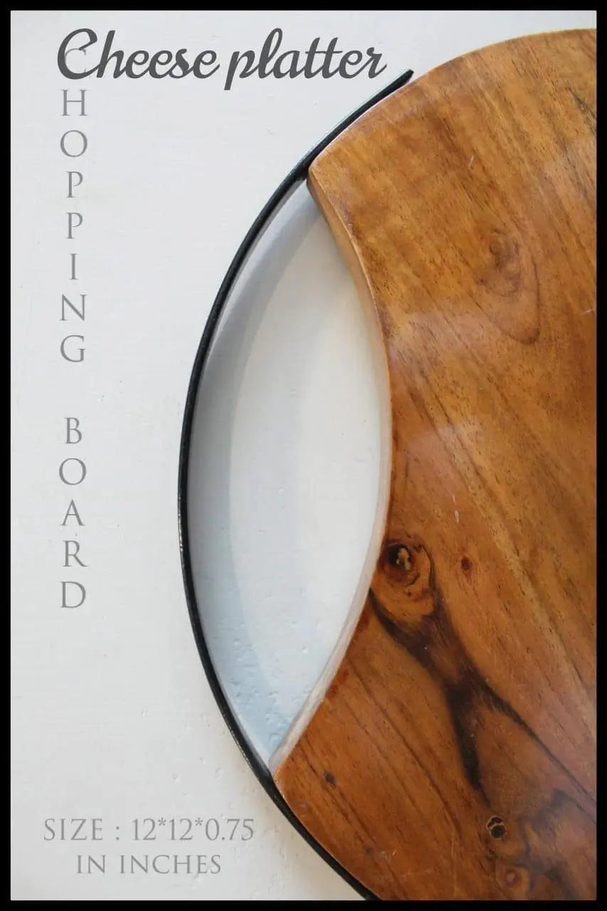 CHOPPING BOARD CUM SERVING PLATTER II ACACIA WOOD - Ouch Cart