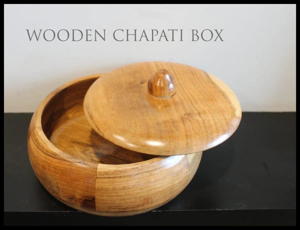 ACACIA WOOD CHAPATI BOX CUM SERVING BOWL || FOOD GRADE - Ouch Cart