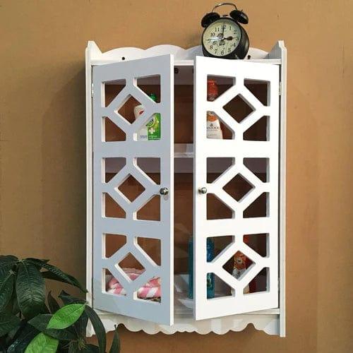 Bathroom CNC Wall Mounted PVC Storage Cabinet Furniture For Bathroom - Ouch Cart