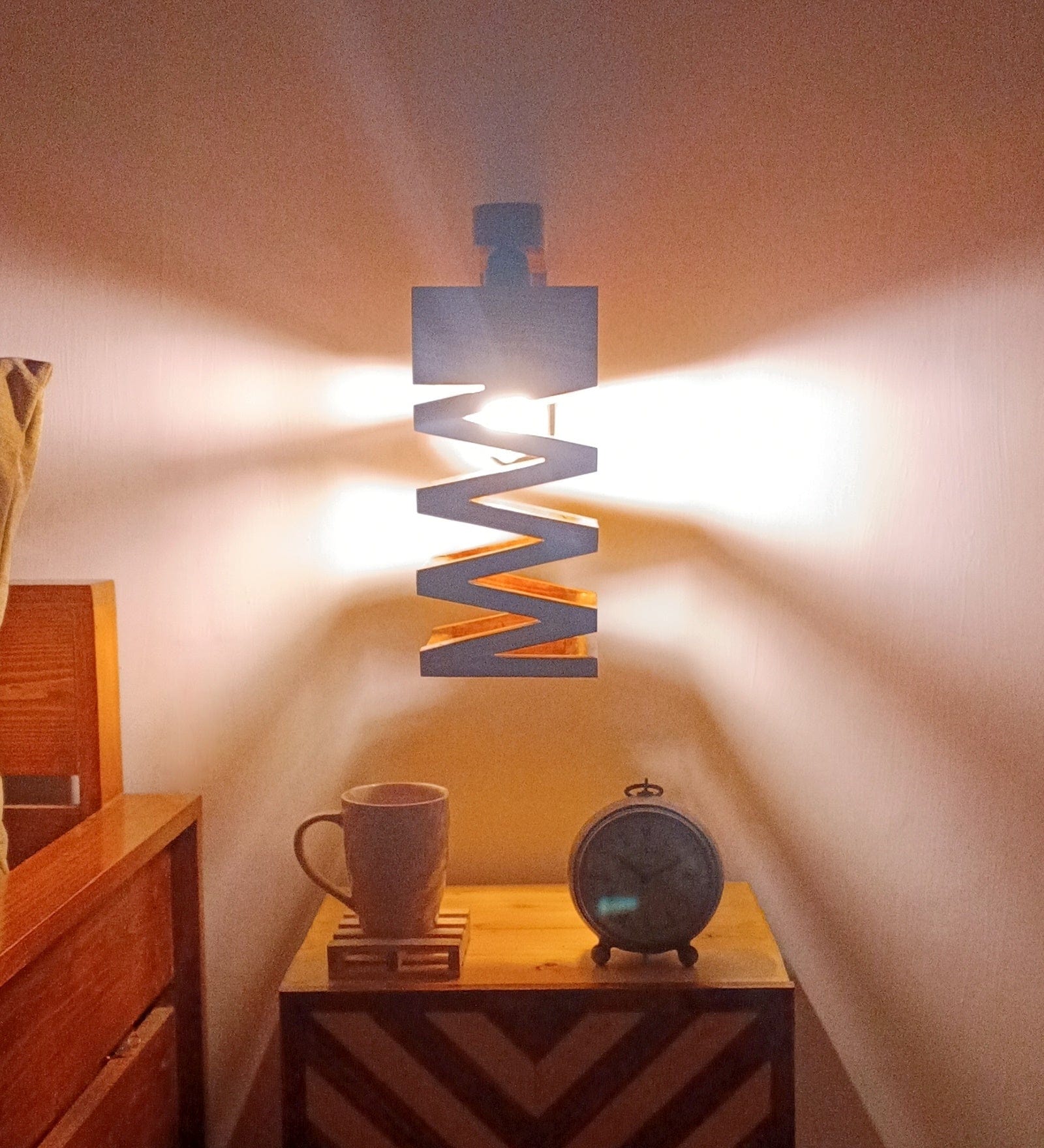 Wiggle Brown Wooden Wall Light (BULB NOT INCLUDED)