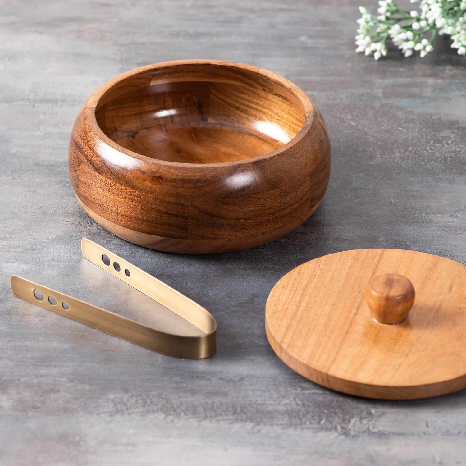 ACACIA WOOD CHAPATI BOX CUM SERVING BOWL || FOOD GRADE - Ouch Cart