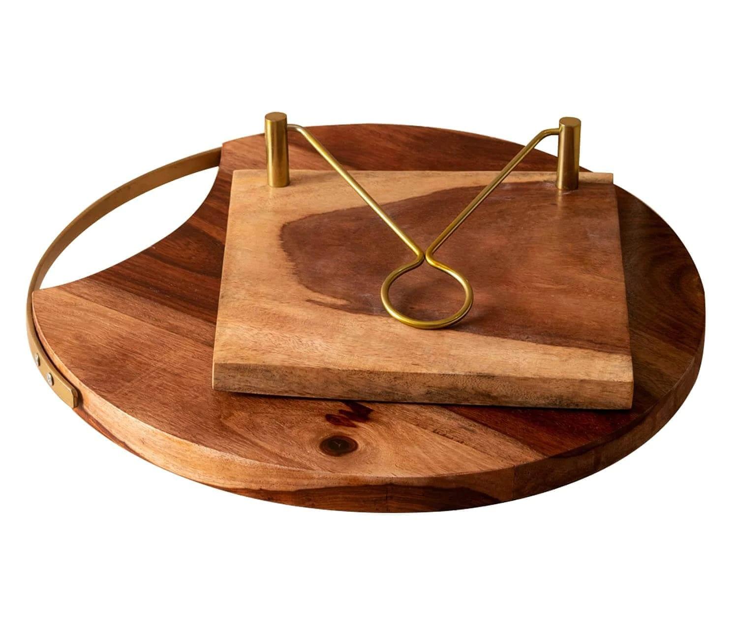 WOODEN TISSUE HOLDER AND CHOPPING BOARD COMBO II FOOD GRADE - Ouch Cart