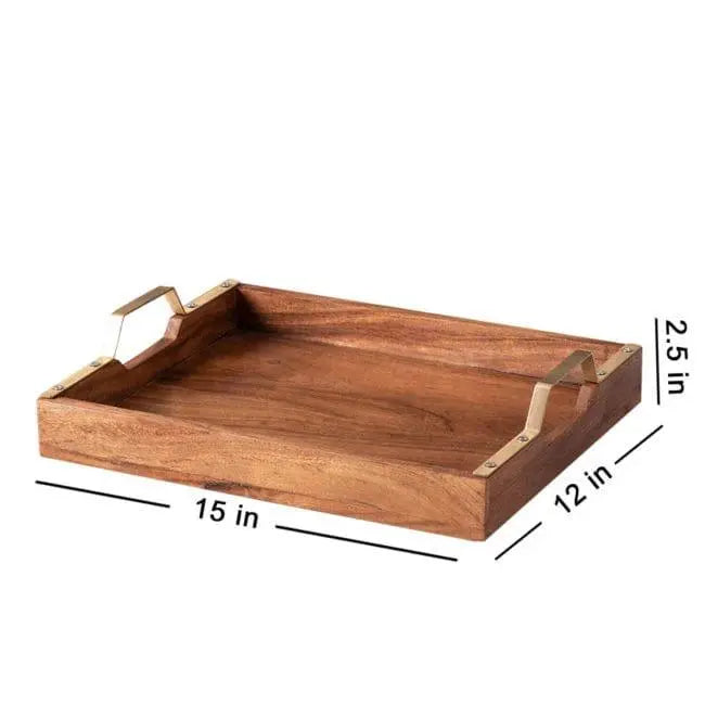 PREMIUM LOOK SERVING TRAY || ACACIA WOOD - Ouch Cart