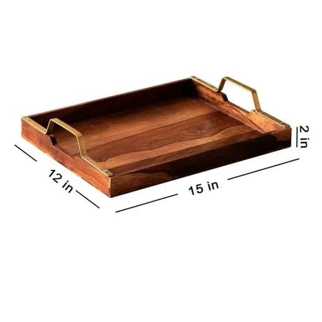 WOODEN SERVING TRAY AND TISSUE HOLDER COMBO II FOOD GRADE - Ouch Cart