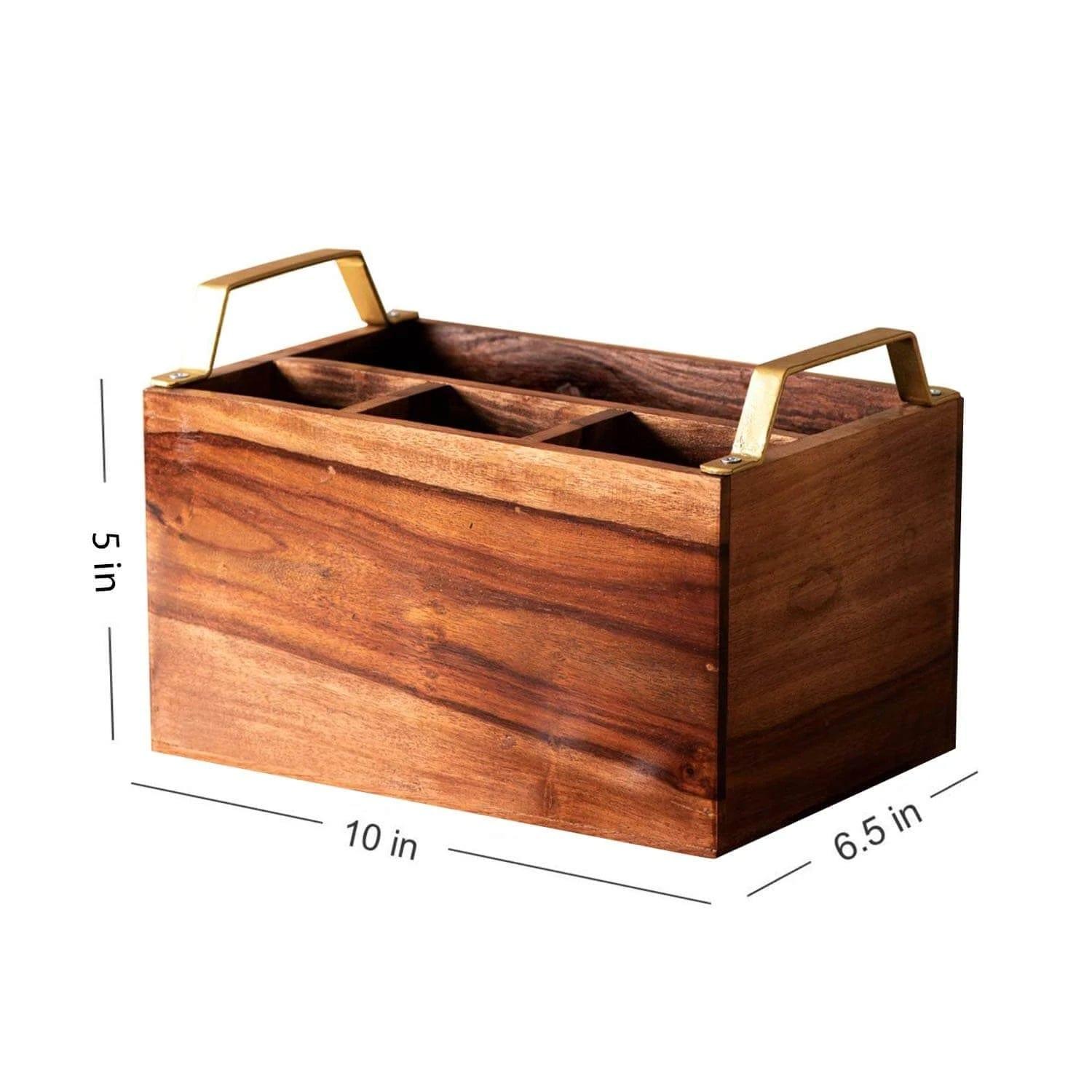 WOODEN CUTLERY STAND AND SERVING TRAY COMBO II FOOD GRADE - Ouch Cart