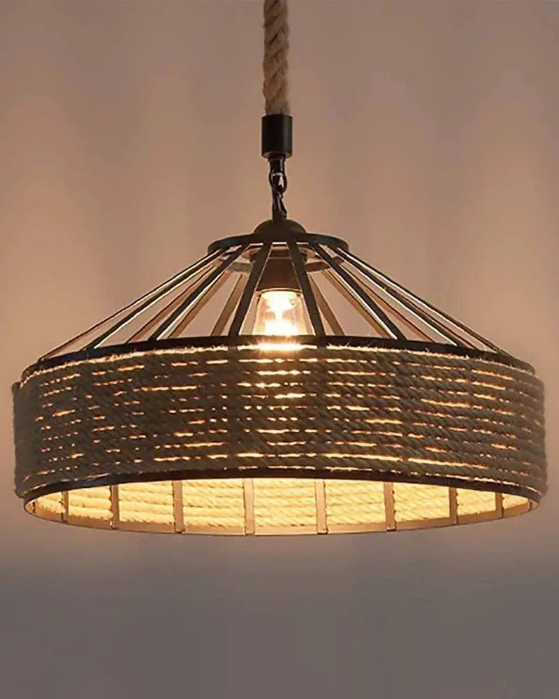 Hanging Lamp Vintage Hemp Rope Pendant Ceiling Lamp For Home Decoration Restaurant - Ouch Cart