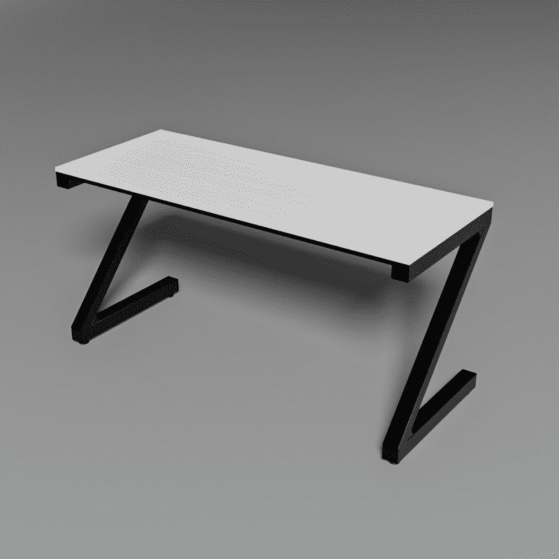 Z Type Study Table in White Color