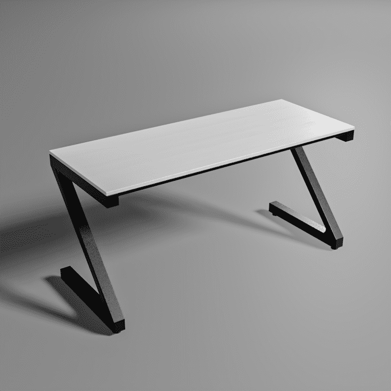 Z Type Study Table in White Color
