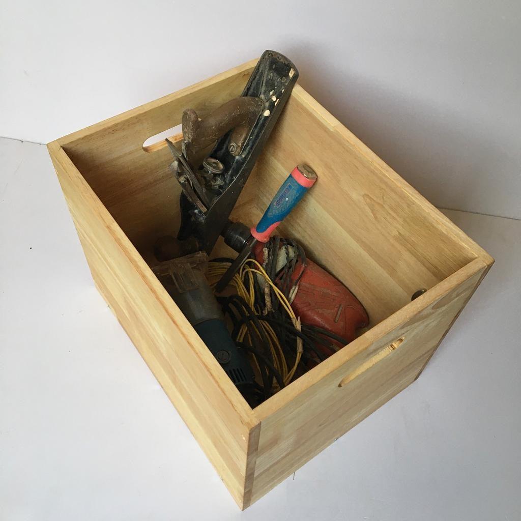 Wooden Storage Crate Box/Tool Box For Home Organiser ( With Complementary Coaster ) By Miza - Ouch Cart