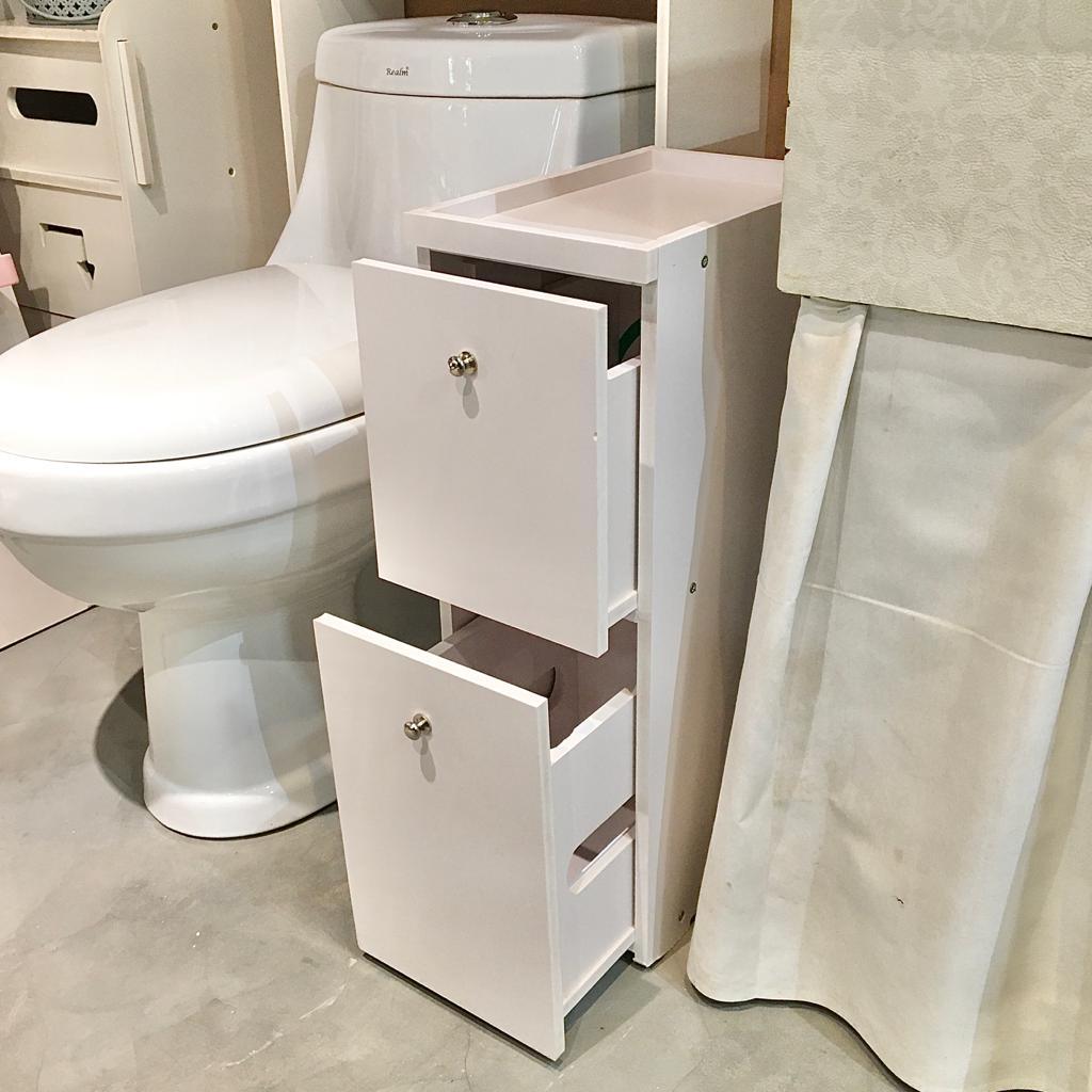 Waterproof PVC Bathroom WC Side Storage Cabinet Racks With Drawer By With Free Soap Dish Miza - Ouch Cart