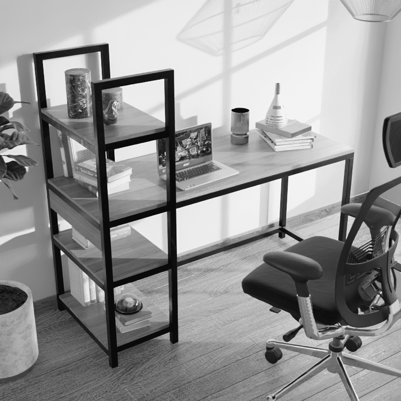 Alvin Study Table in White Color - Ouch Cart