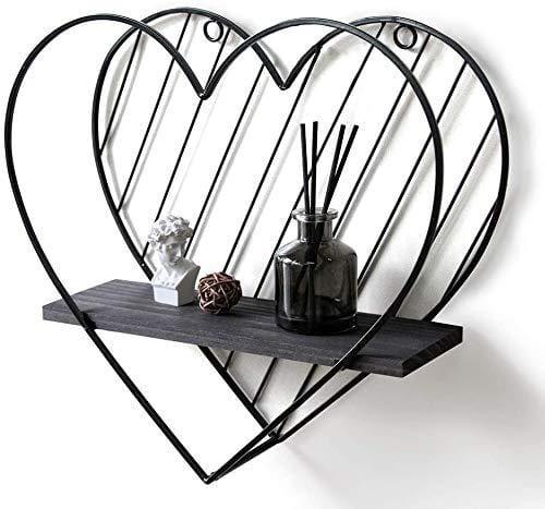 Wall Shelf Metal Floating Shelves Heart Design - Ouch Cart