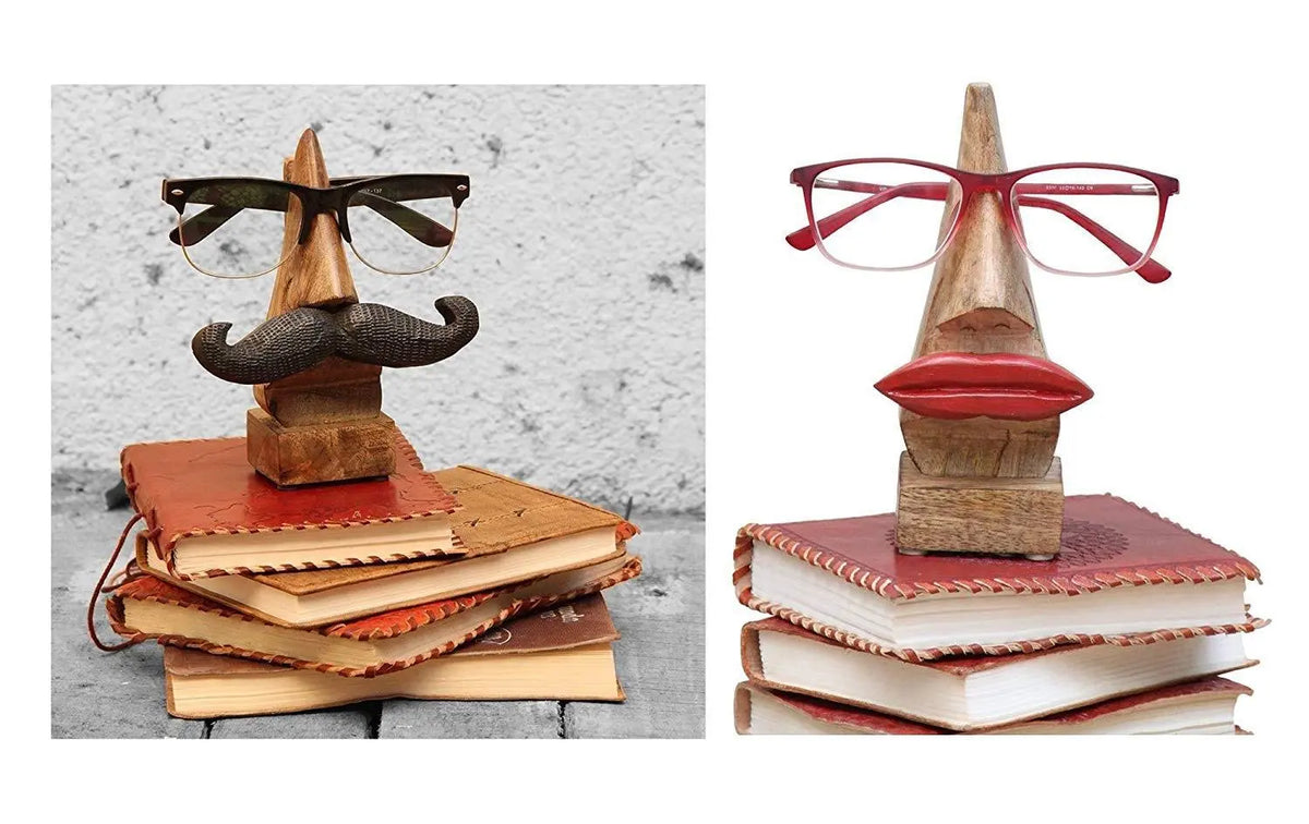 Wooden Spectacles Sunglasses Eyeglass Holder Stand - Ouch Cart