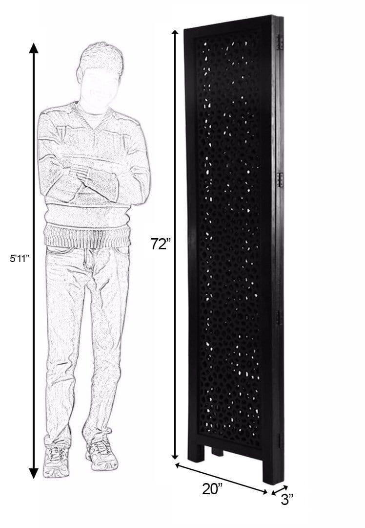 Wooden Handcrafted 4 Panel White Wooden Room Partition/Divider - Ouch Cart