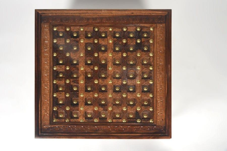 Sheesham Wood Bahirah Centre Table With 4 Stools - Ouch Cart