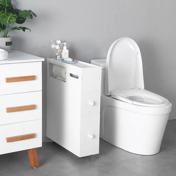 Waterproof PVC Bathroom WC Side Storage Cabinet Racks With Drawer By With Free Soap Dish Miza - Ouch Cart