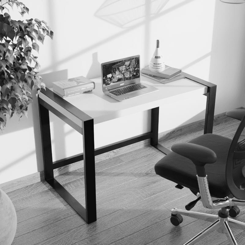 Fabio Study Table in White Color