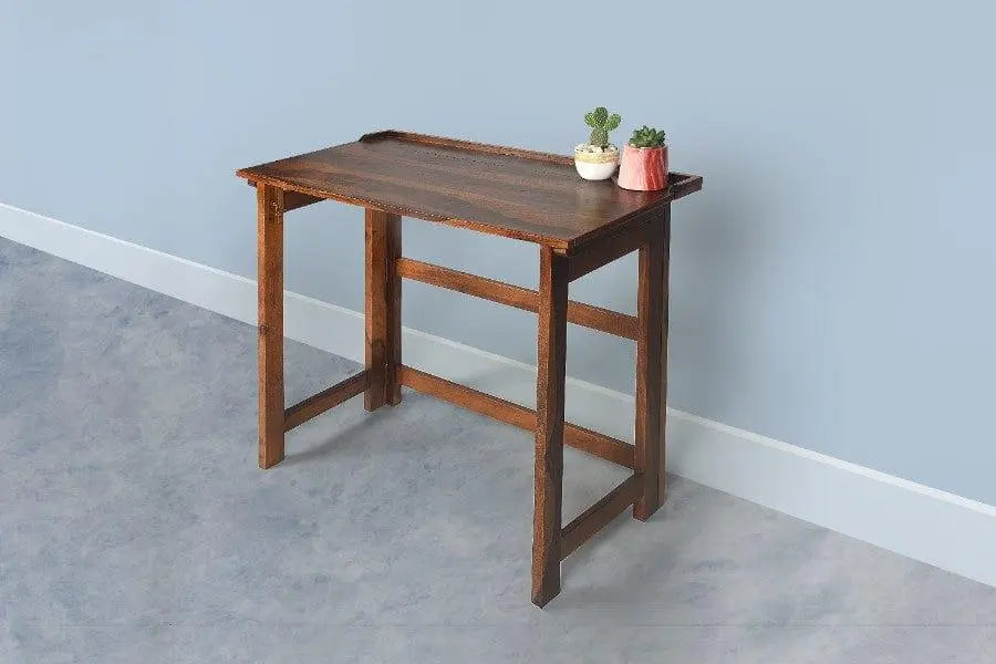 Sheesham Wood Caidyah Foldable Study Table - Ouch Cart