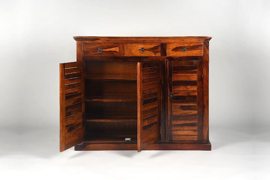 Sheesham Wood Carusitra Sideboard With Drawers - Ouch Cart