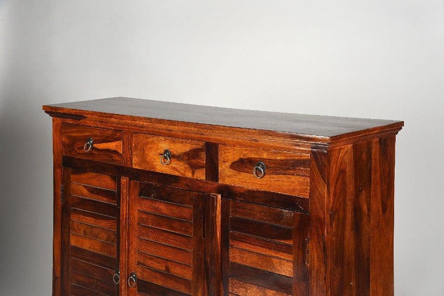 Sheesham Wood Carusitra Sideboard With Drawers - Ouch Cart